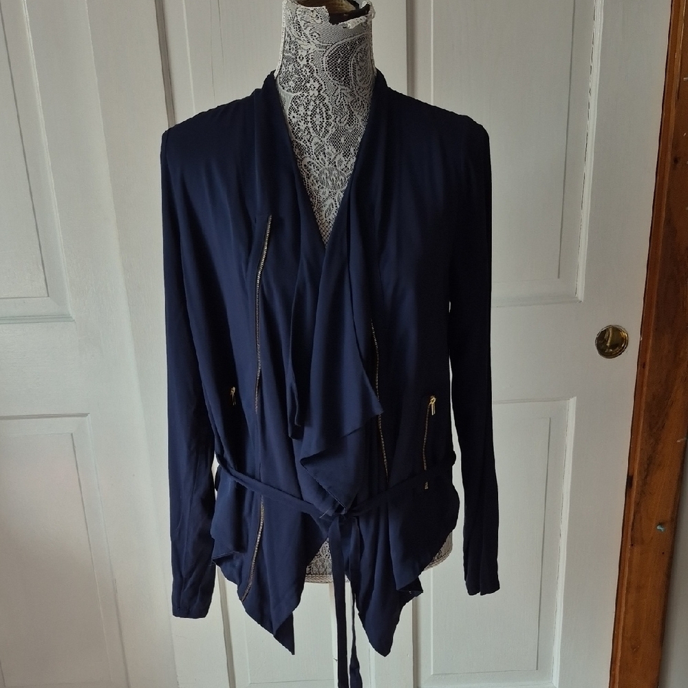 Women's Navy Drape Jacket